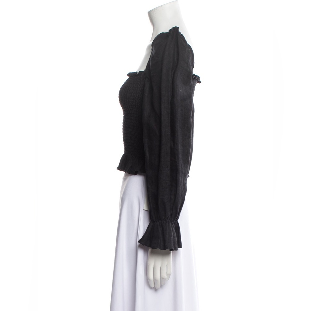 NWOT Reformation Linen Super Balloon Sleeves Smocked Top - Small - Picture 5 of 11